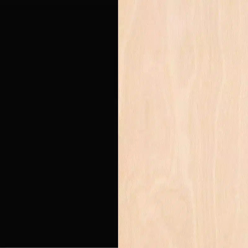 Escritorio Nexera Atypik de 2 Cajones Negro/Contrachapado Abedul: MDF Lacado, Estante Abierto, Requiere Montaje para Adultos