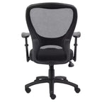 Silla de oficina de malla con brazos ajustables negra - Boss Office Products: giratoria, ergonómica, base de nylon