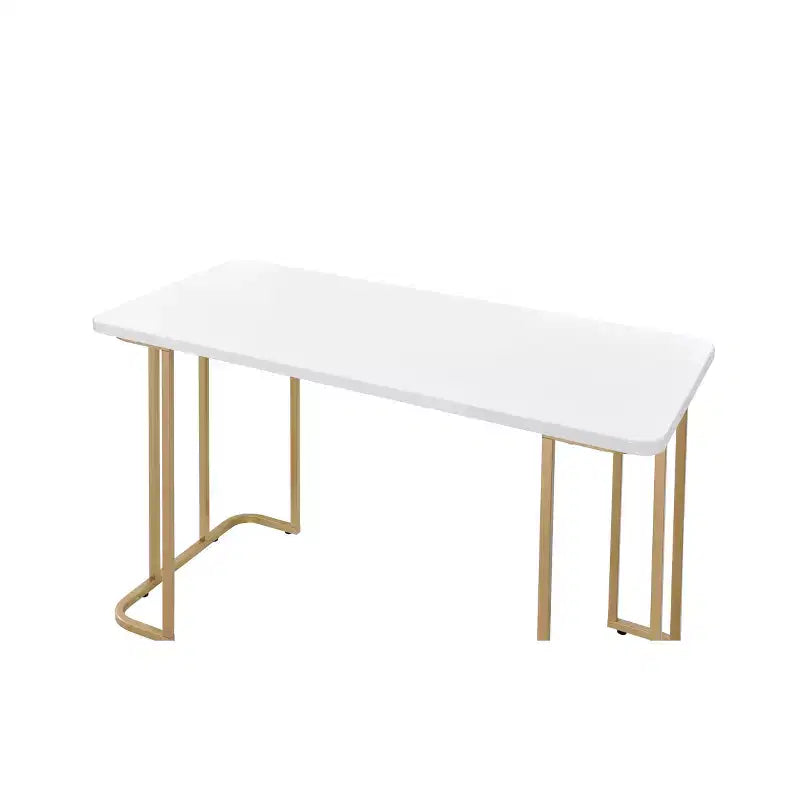 Acme Furniture Estie Escritorio Blanco/Dorado: Elegante Oficina en Casa, Mesa de Estudio para Adolescentes y Niños, Sin Almacenamiento
