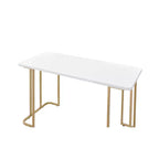 Acme Furniture Estie Escritorio Blanco/Dorado: Elegante Oficina en Casa, Mesa de Estudio para Adolescentes y Niños, Sin Almacenamiento