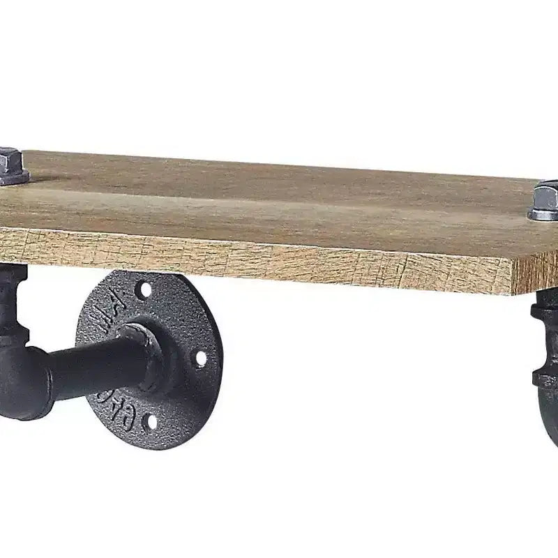 Acme Furniture 18" Brantley estantería decorativa, acabado en roble negro arenoso: Marco de metal, parte trasera abierta, no requiere herramientas para el montaje