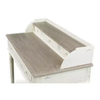 Escritorio Anjou tradicional francés con acento, blanco/marrón claro - Baxton Studio: 4 cajones, tapa de madera mindi, muebles para oficina en casa