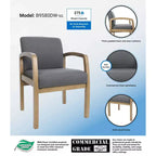 Sillón para invitados con brazos gris - Boss Office Products