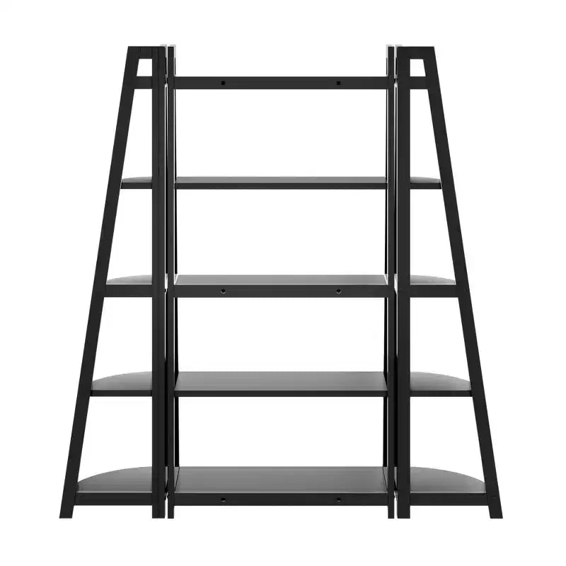 Juego de estanterías Adam de 3 piezas de 58,03" Winsome negro: estilo transicional, madera compuesta, 15 estantes, herramientas de montaje incluidas