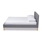 Cama plataforma King Aneta gris - Baxton Studio