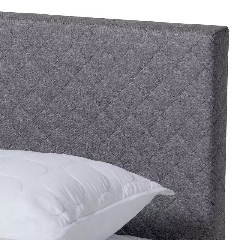 Cama plataforma King Aneta gris - Baxton Studio
