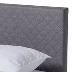 Cama plataforma King Aneta gris - Baxton Studio