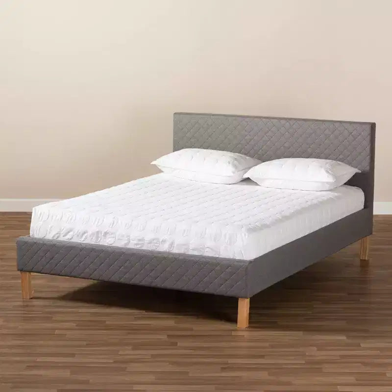 Cama plataforma King Aneta gris - Baxton Studio