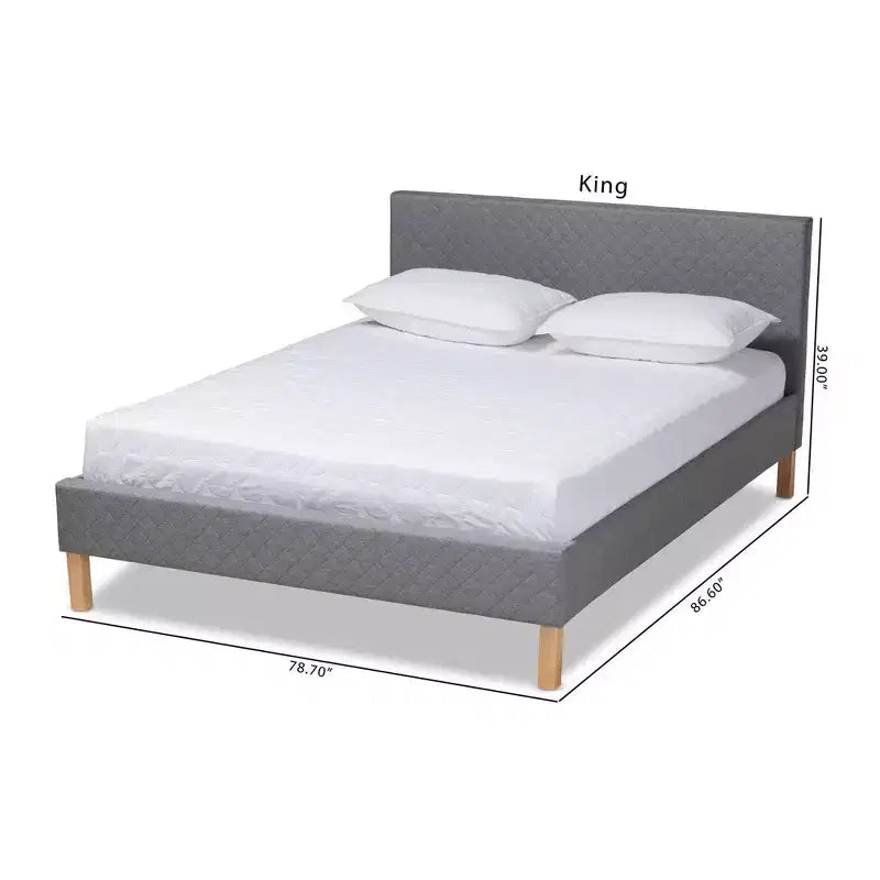 Cama plataforma King Aneta gris - Baxton Studio