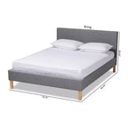 Cama plataforma King Aneta gris - Baxton Studio
