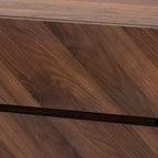 Hartman Zapatero de madera nogal marrón - Baxton Studio: Almacenamiento para recibidor, capacidad para 12 pares