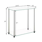 Breighton Home Designs2Go Mesa Auxiliar Clásica de 2 Niveles con Cristal y Cromo