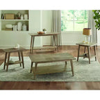 Mesa auxiliar cuadrada Milani color natural: madera de mango, estilo moderno de mediados de siglo, estante de almacenamiento - Steve Silver Co.