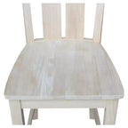 Taburete de bar Ava de 24" a la altura de la encimera sin terminar - International Concepts: Madera maciza, asiento cuadrado