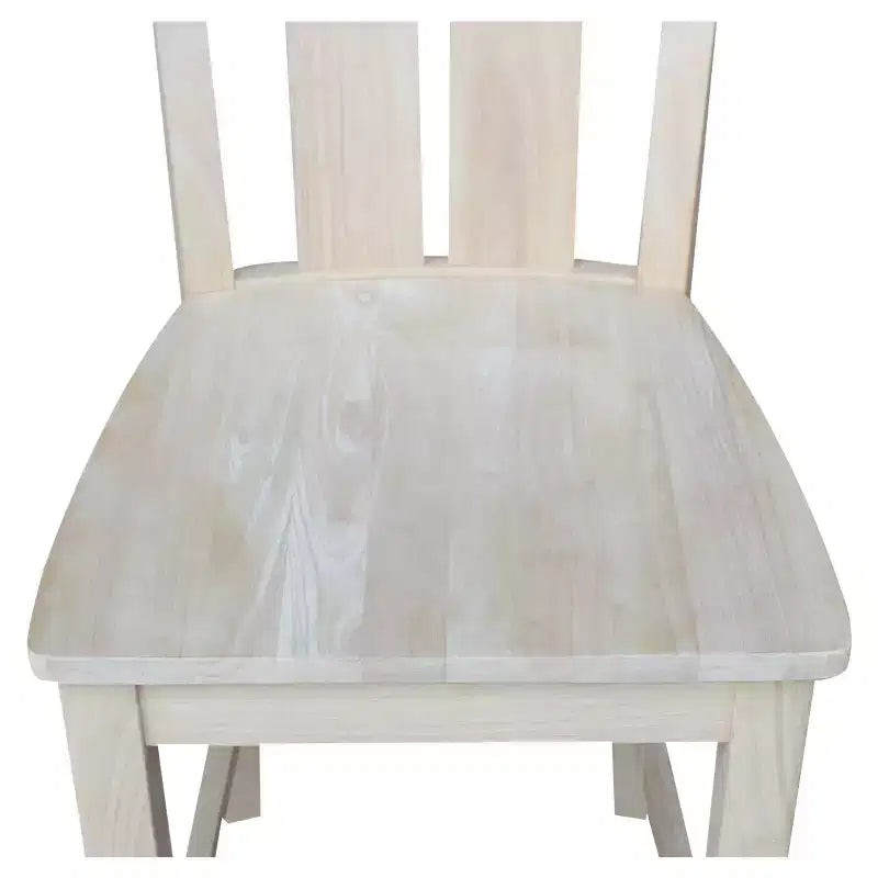 Taburete de bar Ava de 24" a la altura de la encimera sin terminar - International Concepts: Madera maciza, asiento cuadrado