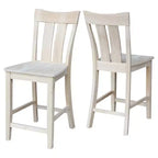 Taburete de bar Ava de 24" a la altura de la encimera sin terminar - International Concepts: Madera maciza, asiento cuadrado