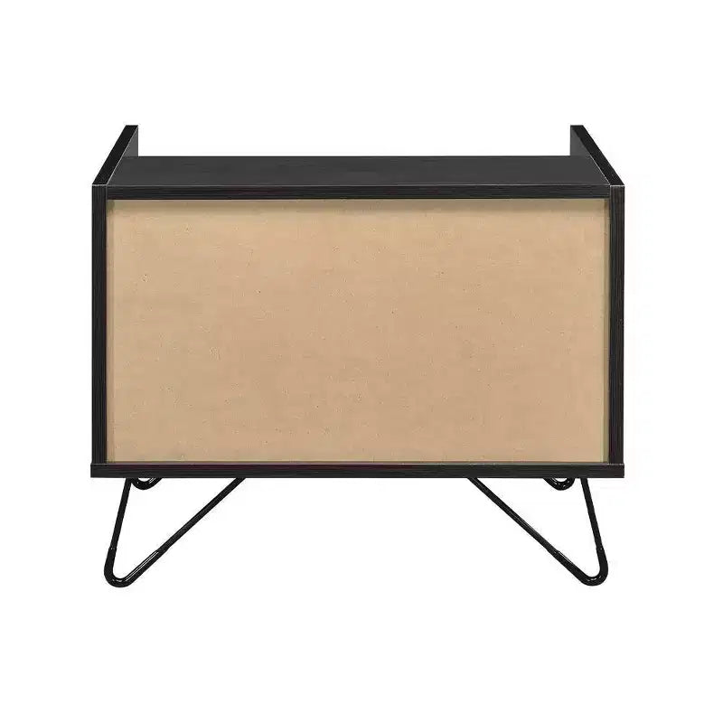 Mesa auxiliar Melkree de 21" con acabado roble/negro - Acme Furniture: Aspecto industrial, cajón de almacenamiento