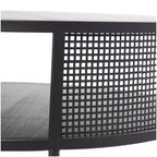 Olivia & May Metal Open Grid Frame Mesa de centro de 1 estante con patas doradas Negro: Estilo tambor moderno, no requiere montaje