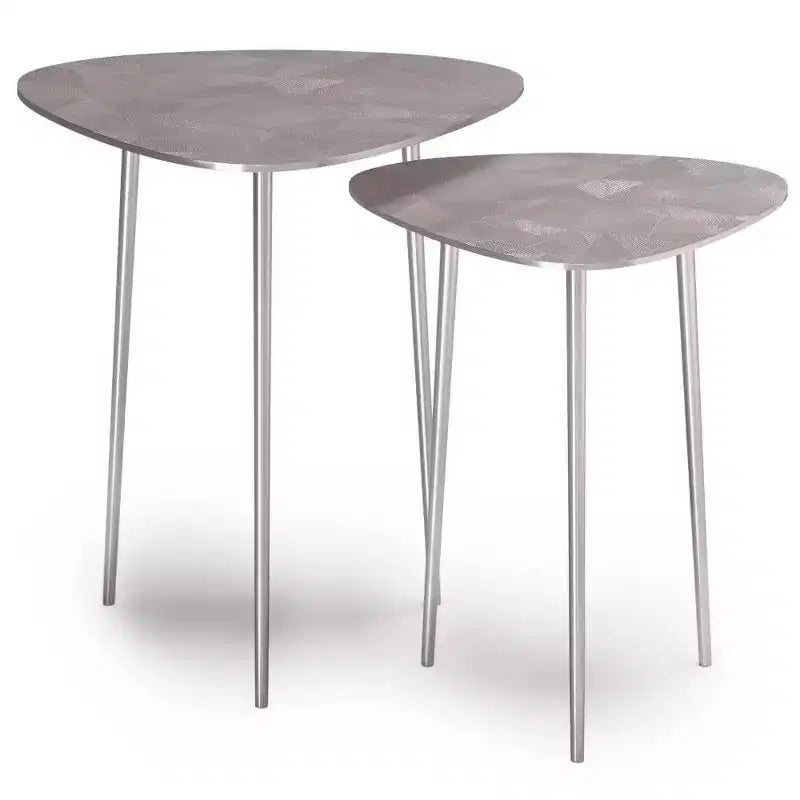 2pc Greene Metal Nesting Tables Nickel - WyndenHall