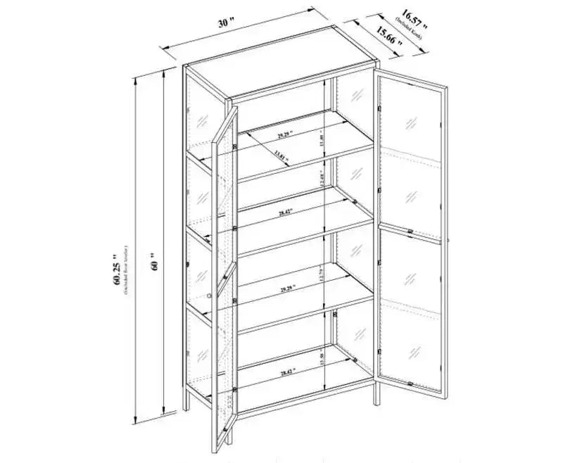 Vitrina de cristal Crystal Cove de 60" negra - Threshold™ diseñada con Studio McGee