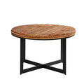 Industrial Wood and Metal Coffee Table Brown - Olivia & May: No Assembly, Sturdy Iron Legs