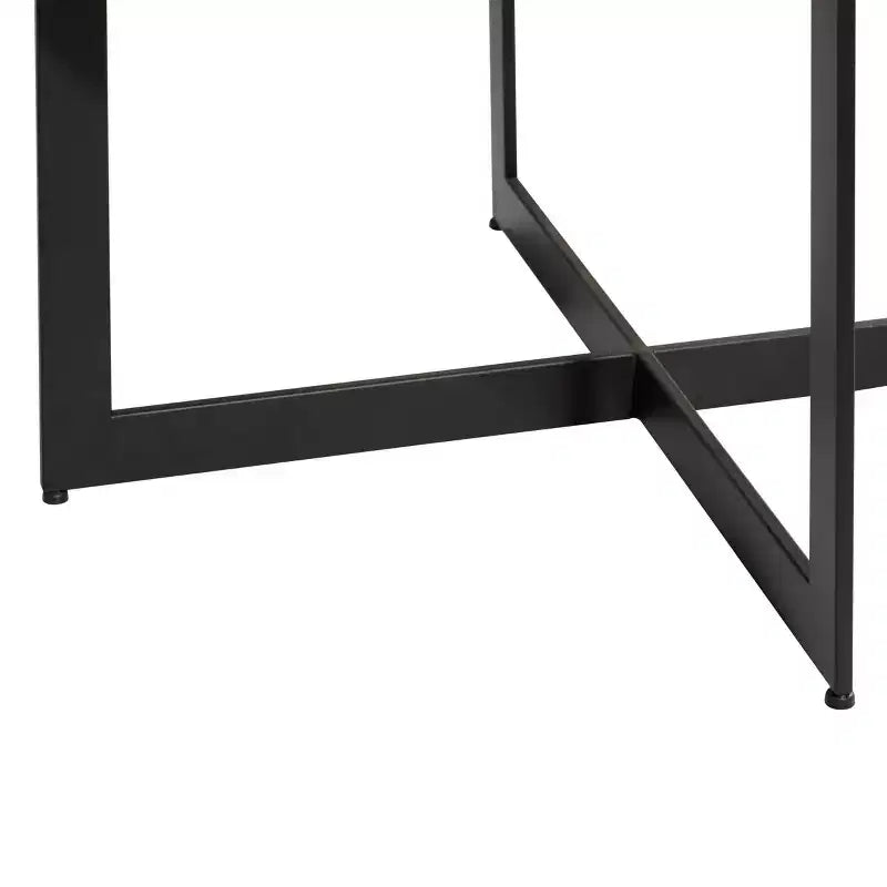 Mesa de centro industrial de madera y metal, marrón - Olivia & May: no requiere ensamblaje, patas de hierro resistentes