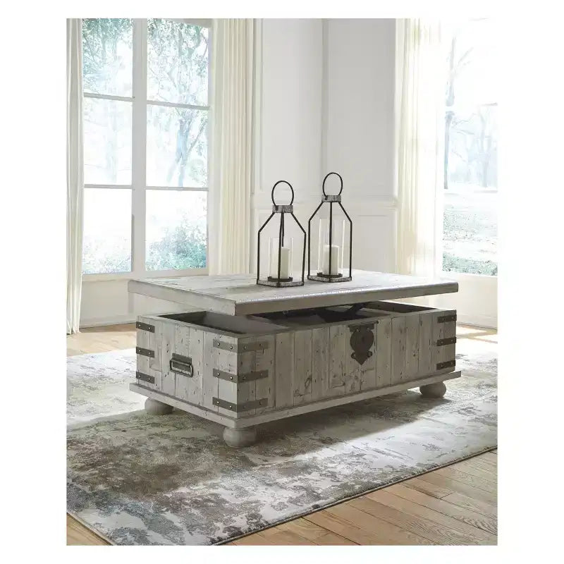 Mesa de centro elevable Carynhurst blanca - Diseño exclusivo de Ashley