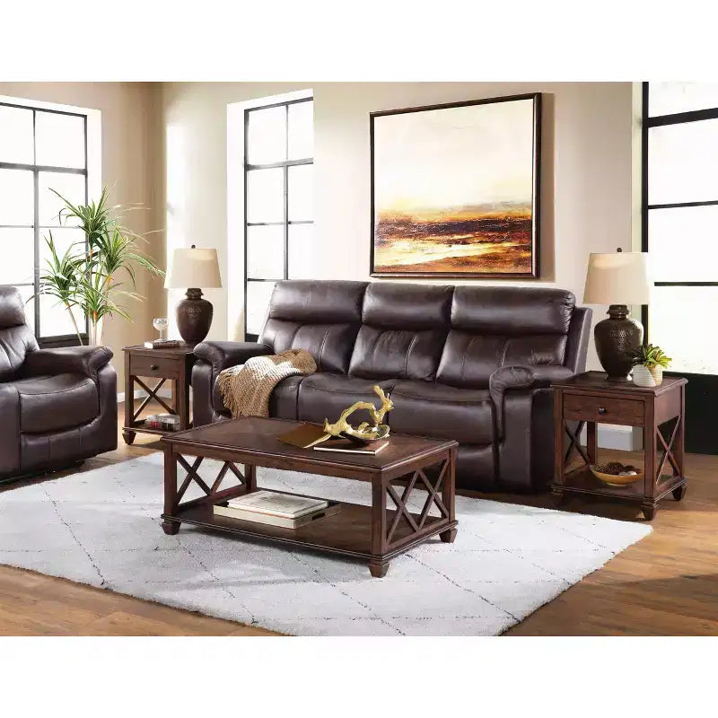 Juego de sala Bridgton de 3 piezas de madera de Alaterre Furniture: Muebles de pino, Tinte de cerezo
