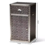 Cosette Metal Floral Accent Cabinet Silver - Baxton Studio: Baúl Universal de Almacenamiento, 28" de Alto