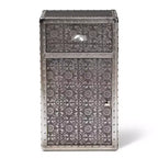 Cosette Metal Floral Accent Cabinet Silver - Baxton Studio: Baúl Universal de Almacenamiento, 28" de Alto