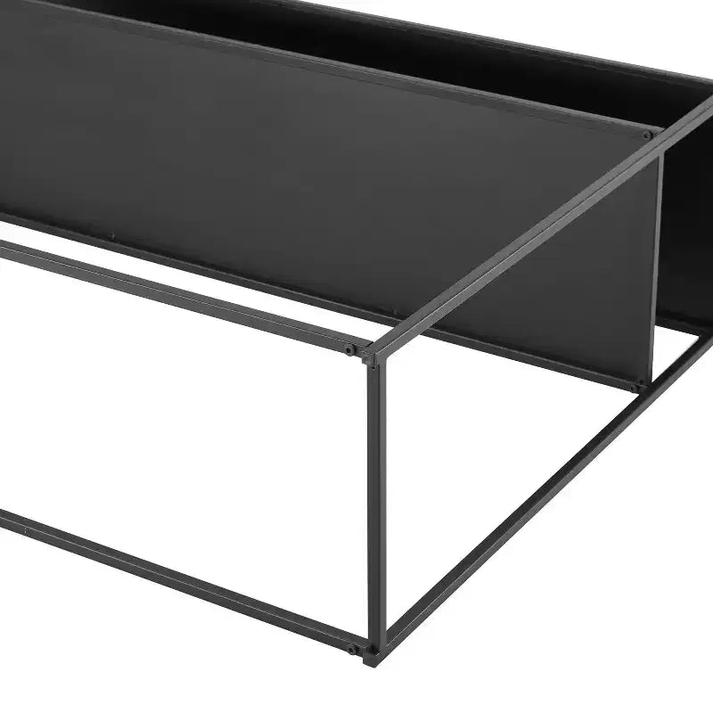 Braxton Console Table Matte Black - Crosley: Slim Steel Sofa Table, Industrial Modern Style, Open Shelf