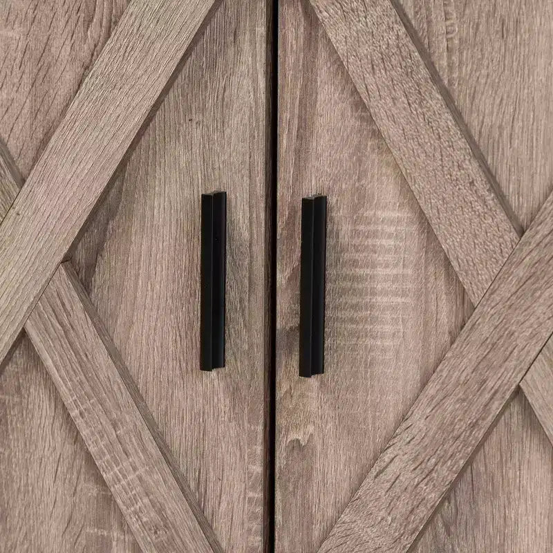 Zapatero de madera Wayne Farmhouse con 2 puertas, roble marrón - Baxton Studio: Organizador de entrada, capacidad para 9 pares