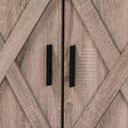 Zapatero de madera Wayne Farmhouse con 2 puertas, roble marrón - Baxton Studio: Organizador de entrada, capacidad para 9 pares