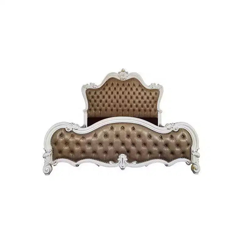 Cama de matrimonio Eastern King de 99" Versailles II con tachuelas y cabecero capitoné - Acme Furniture