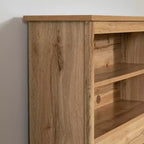 Juego de cama individual y cabecero South Shore Nordik Oak: almacenamiento de 6 compartimentos, aglomerado laminado