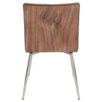 Juego de 2 sillas de comedor Mason giratorias de madera de nogal modernas - Lumisource