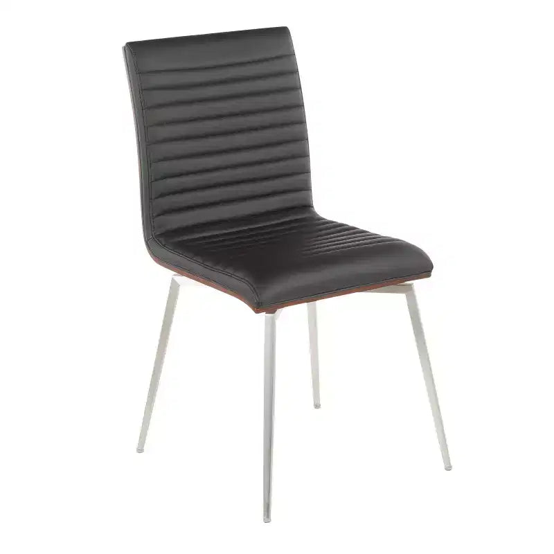 Juego de 2 sillas de comedor Mason giratorias de madera de nogal modernas - Lumisource