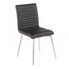 Juego de 2 sillas de comedor Mason giratorias de madera de nogal modernas - Lumisource