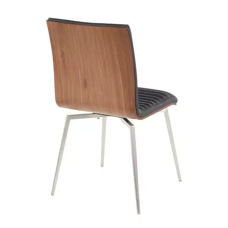 Juego de 2 sillas de comedor Mason giratorias de madera de nogal modernas - Lumisource