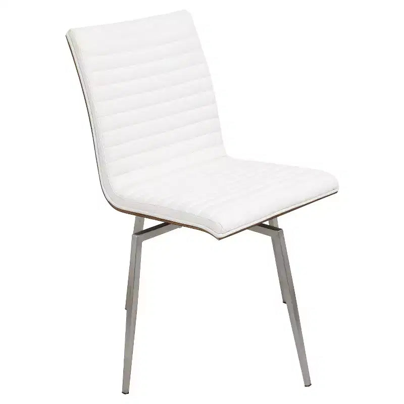 Juego de 2 sillas de comedor Mason giratorias de madera de nogal modernas - Lumisource
