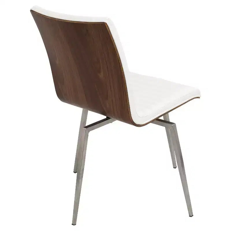 Juego de 2 sillas de comedor Mason giratorias de madera de nogal modernas - Lumisource