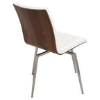 Juego de 2 sillas de comedor Mason giratorias de madera de nogal modernas - Lumisource
