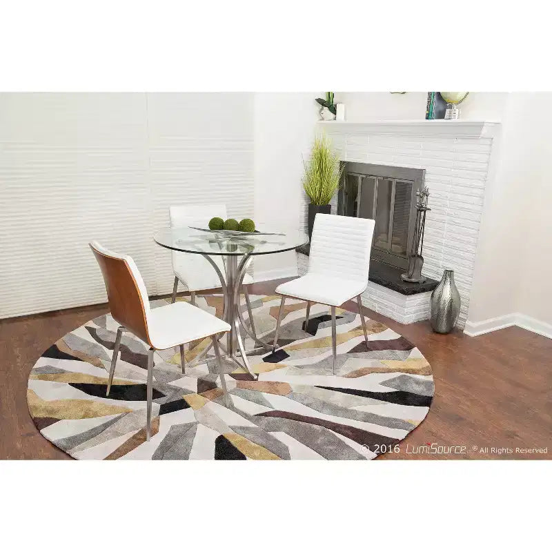 Juego de 2 sillas de comedor Mason giratorias de madera de nogal modernas - Lumisource