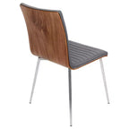 Juego de 2 sillas de comedor Mason giratorias de madera de nogal modernas - Lumisource