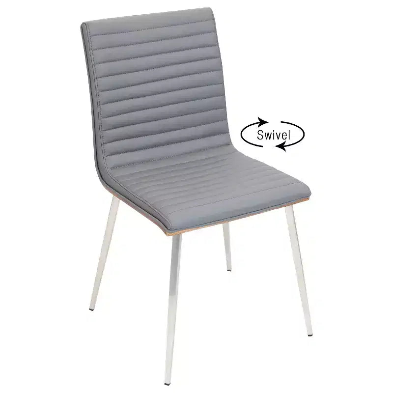 Juego de 2 sillas de comedor Mason giratorias de madera de nogal modernas - Lumisource
