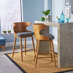 Set de 2 taburetes de bar de estilo moderno de mediados de siglo Kamryn - Christopher Knight Home