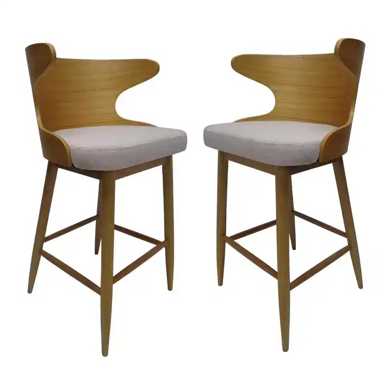 Set de 2 taburetes de bar de estilo moderno de mediados de siglo Kamryn - Christopher Knight Home