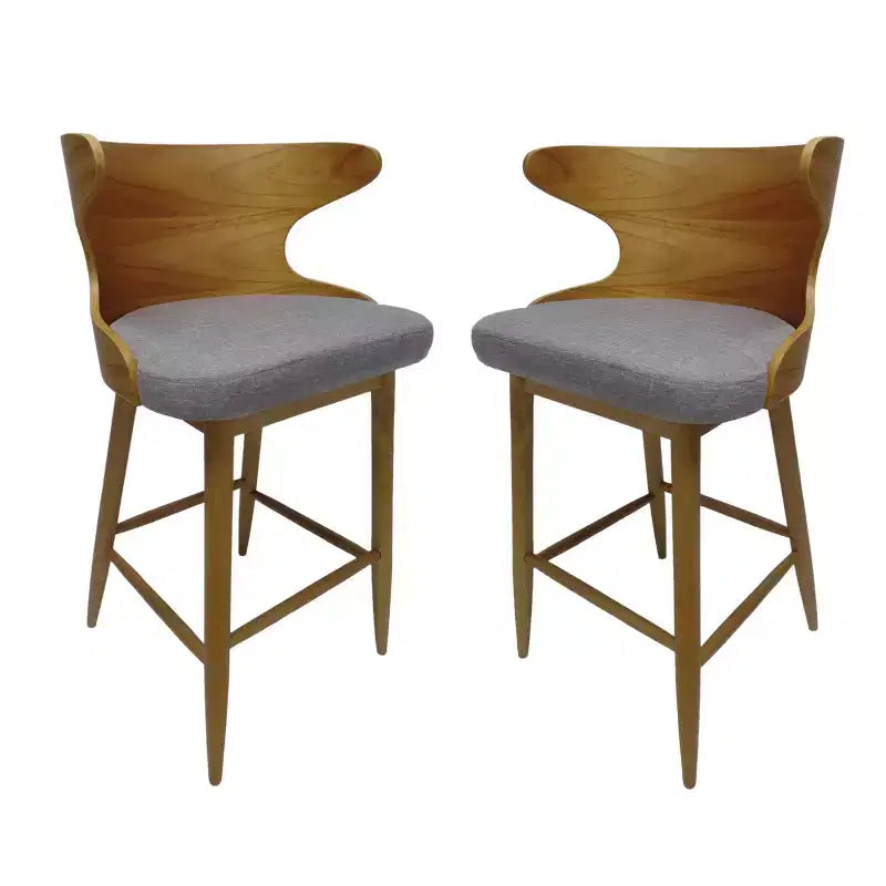 Set de 2 taburetes de bar de estilo moderno de mediados de siglo Kamryn - Christopher Knight Home