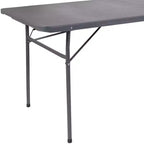 Mesa plegable de banquete y eventos de plástico de 6 pies con doble pliegue y asa de transporte Flash Furniture