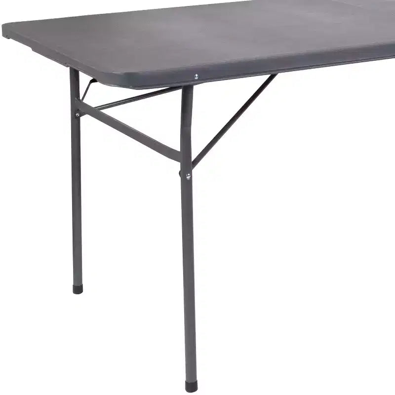Mesa plegable de banquete y eventos de plástico de 6 pies con doble pliegue y asa de transporte Flash Furniture